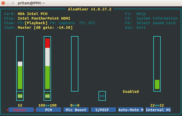 Alsamixer-Ubuntu 14