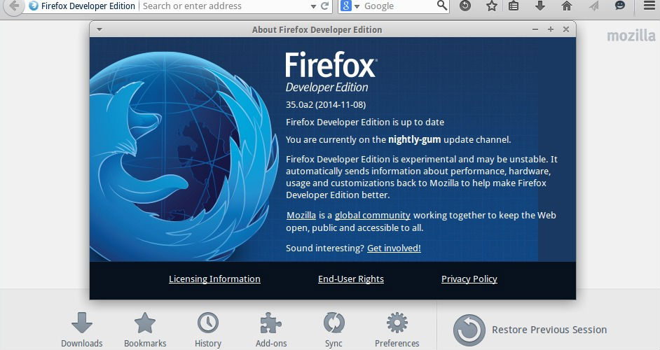 Mozilla Developer Edition