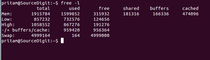 linux command to monitor memory usage