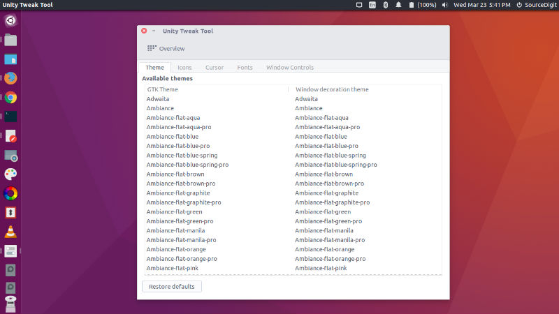 Расширение user theme не включено ubuntu