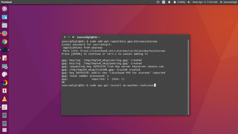 ubuntu remove my simple weather indicator