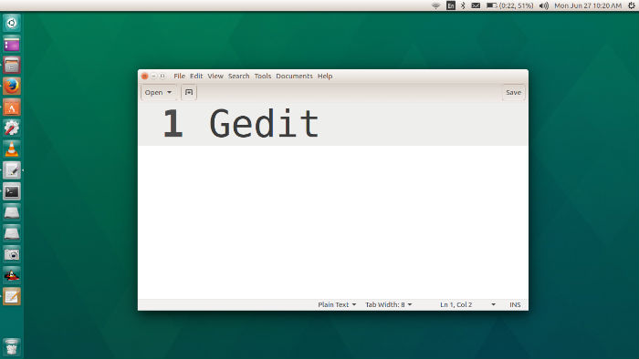 how to access gedit in ubuntu