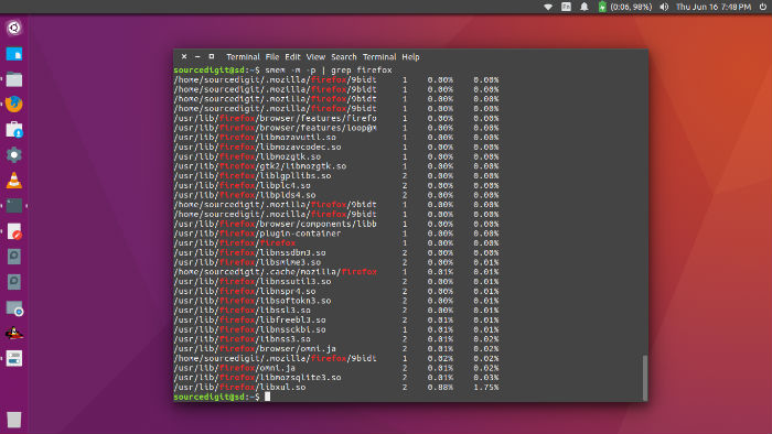 ubuntu check memory usage by process