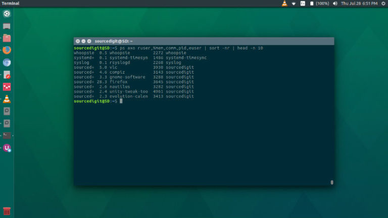 linux command to check cpu and memory usage