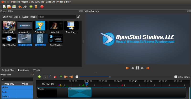 openshot video editor linux