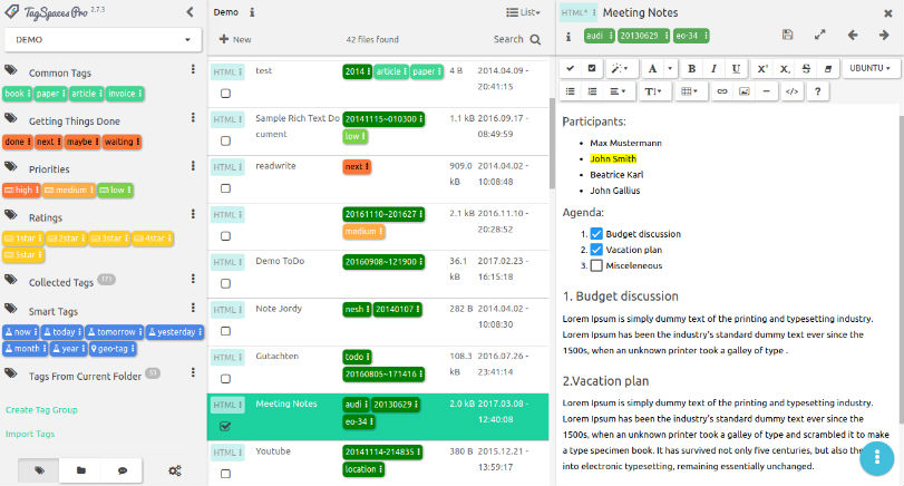 tagspaces project management tag libraries import file