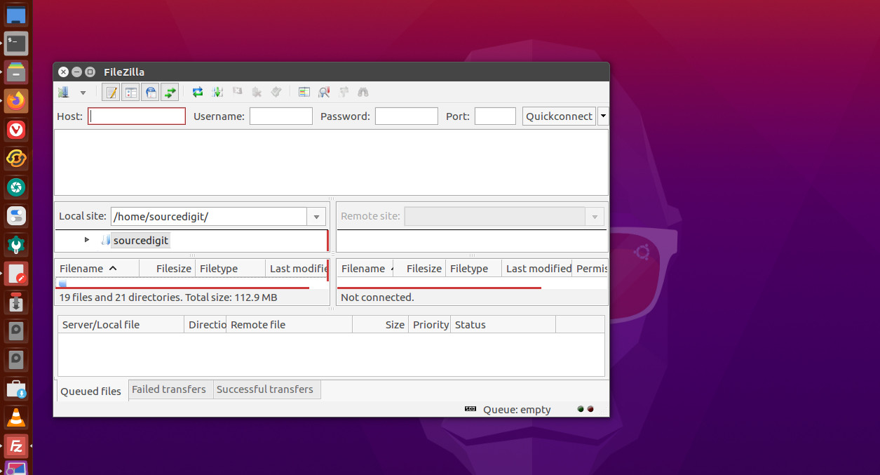 install filezilla ubuntu 18.04 terminal