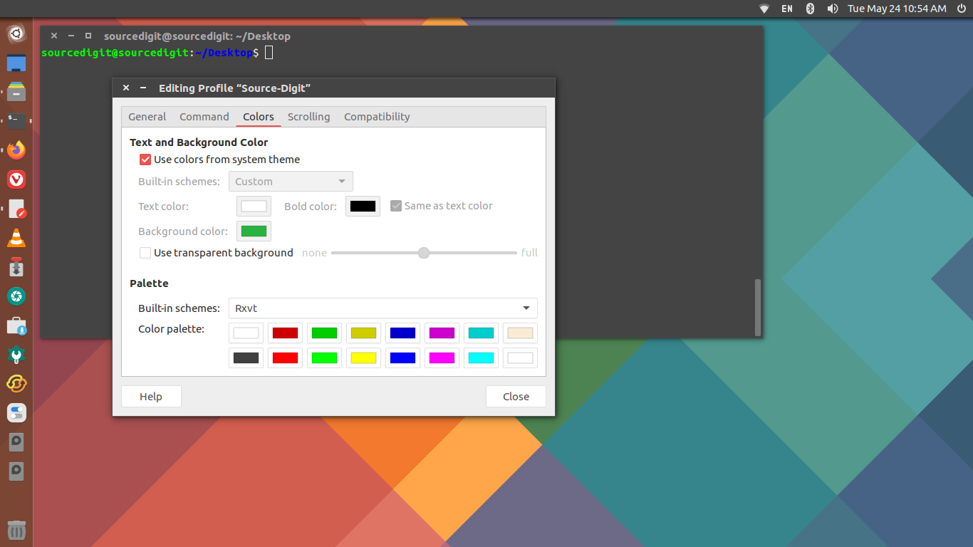 Nếu bạn đang sử dụng Ubuntu và muốn tùy chỉnh màu sắc của terminal, hãy xem qua hình ảnh về Terminal Color Ubuntu. Với giao diện đẹp và dễ sử dụng, bạn có thể thay đổi màu sắc của terminal để phù hợp với sở thích và nhu cầu của mình. Hãy xem qua hình ảnh và khám phá các tùy chọn mà Terminal Color Ubuntu đem lại!